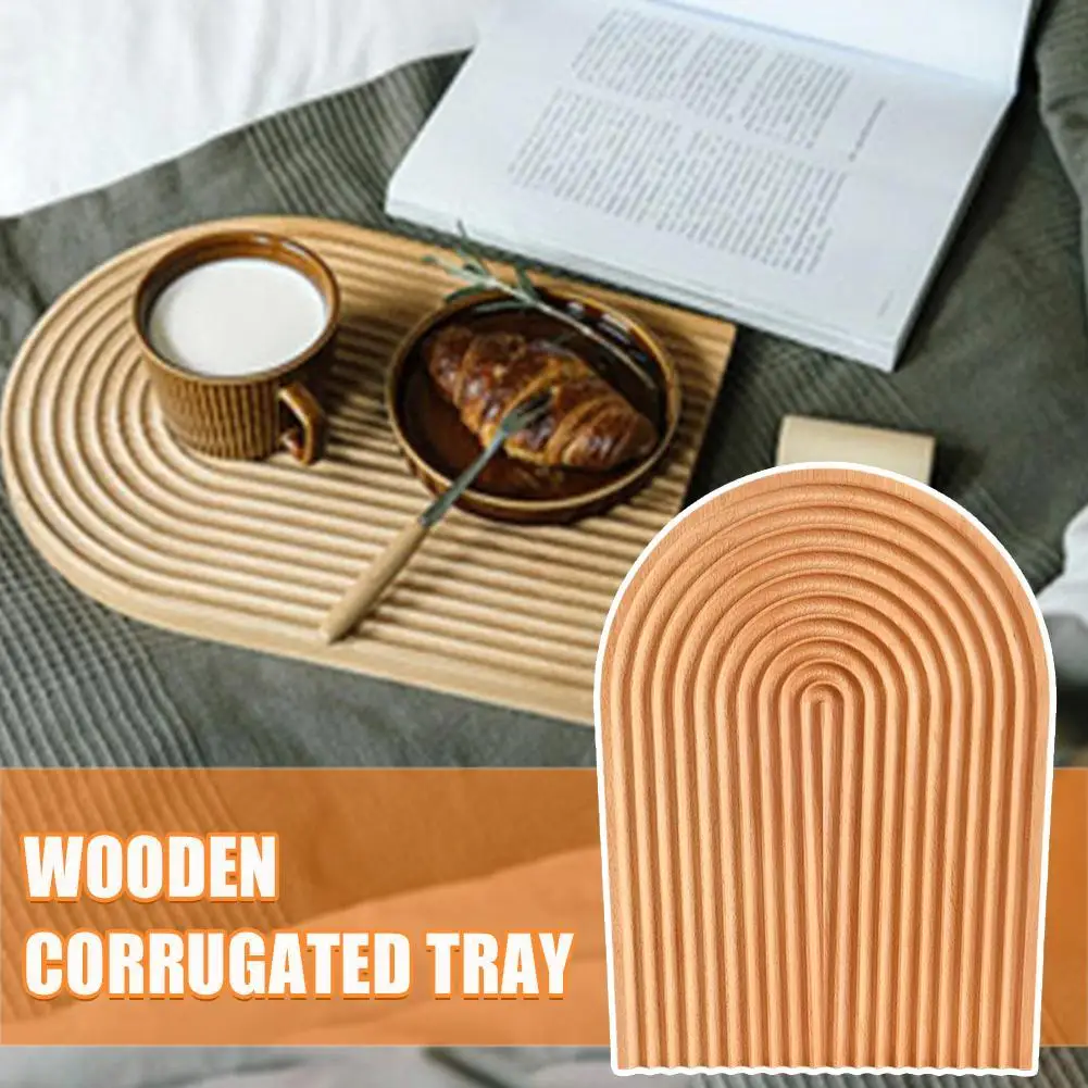 

2023 New Nordic Wooden Chopping Board Beech Wood Fruit Cake Tray Bread Board Corrugated Chopping Board