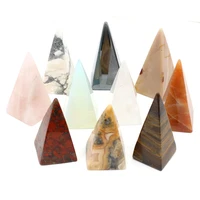 pyramid ornament opal rose quartz stone natural healing crystal energy chakra 30x60mm meditation jewelry making gifts home decor