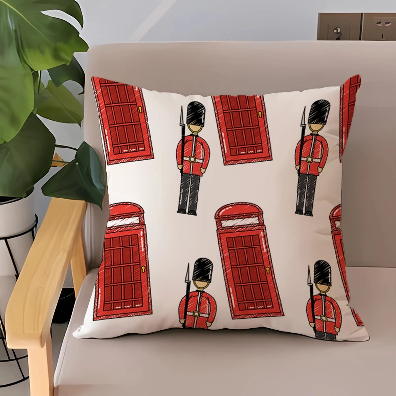 

British Style London Pillowcase Car Sofa Cushions Covers Double-sided Printing 40x40 Cushion Cover 50x50 Couch Pillows Pillow