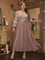 toleen elegant women plus size large maxi dress 2022 slim pink oversized long sleeve evening prom party festival turkey clothing