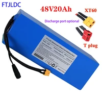 48v 20ah 13s 54 6v 20ah 18650 lithium battery pack 350w 1000w electric bicycle battery built in 30a bms with xt60 or t plug