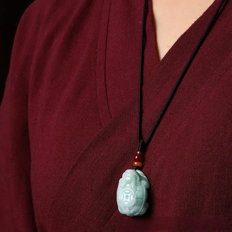 Подвеска в виде черепахи дракона из нефрита для мужчин и женщин