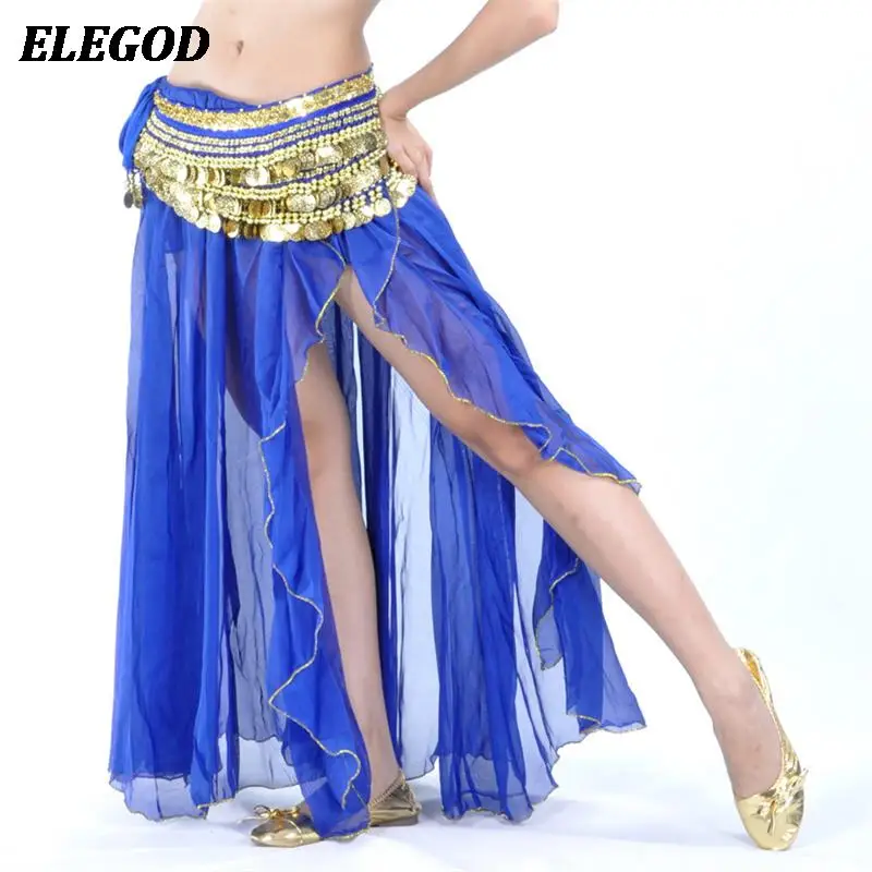 

Sexy Belly Dance Split Skirt Women Oriental Bellydance Indian Dance Practic Training Suit Elegant Skirt Performance Long Dress