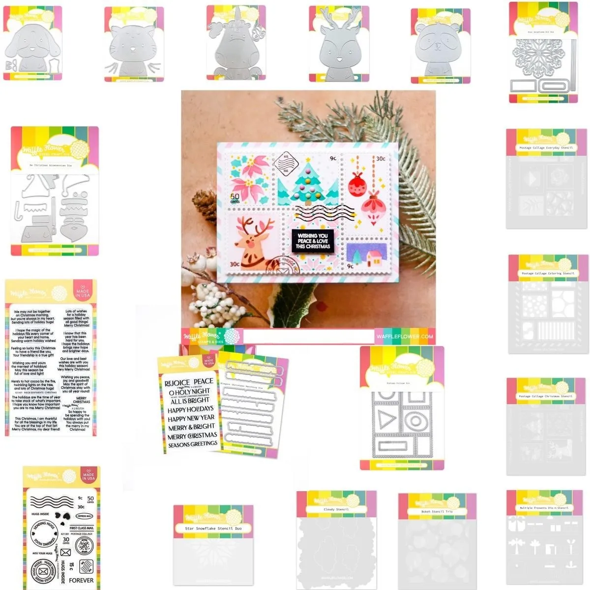 

Christmas Animal Snowflake Holiday Metal Cutting Dies Clear Stamps Stencil Scrapbook Embossed Card Diy Craft Template Decoration