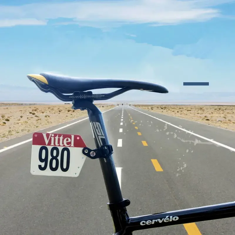 Фото MTB велосипедный триатлон гоночный держатель номерного знака DIY велосипедный знак держатель номерной карты задняя стойка номер подседельный штырь держатель карты №1