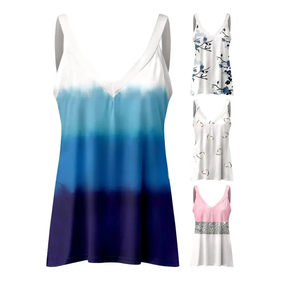 

Stylish Sweet Heart Pattern Lady Tops Summer Blouse Streetwear Wear-resistant