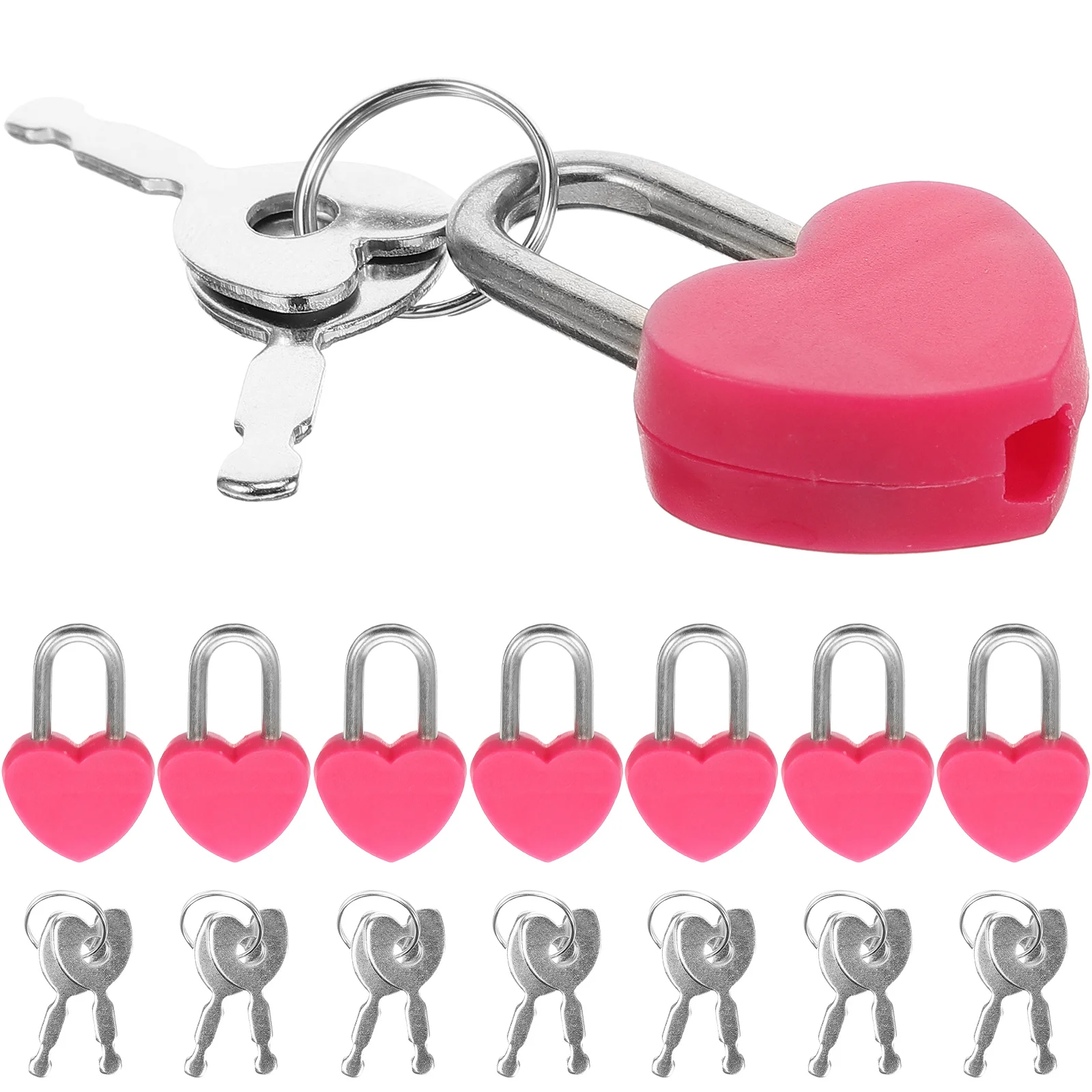 

24 Set of Love Shaped Locks Suitcase Padlocks Heart Shaped Piggy Bank Diary Padlock Decor