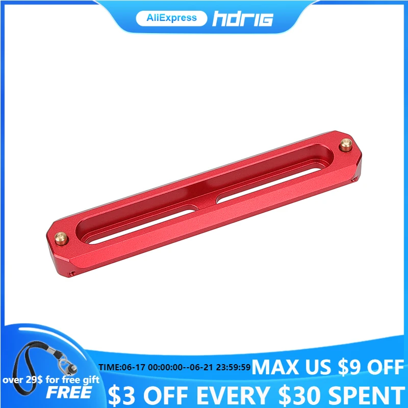 

HDRIG Standard NATO Rail 50mm / 70mm / 100mm Red Color Quick Release Bar With Anti-fall Spring Pins For DSLR Camera Cage Rig