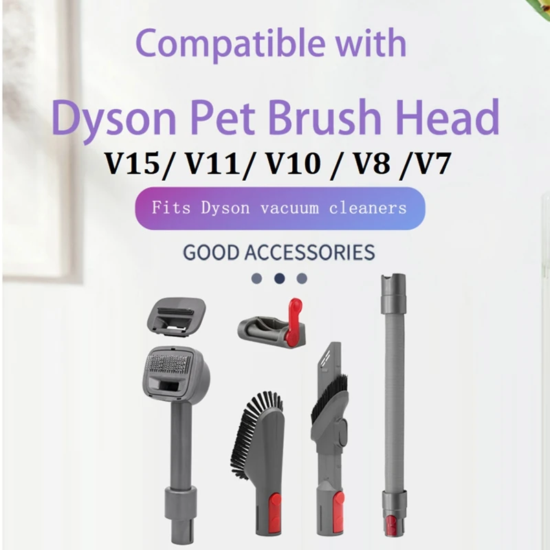 

For Dyson V7 V8 V10 V11 V15 Vacuum Cleaner Attachment Pet Dog Brush Hose Crevice Brush Replacement Vacuum Brushes