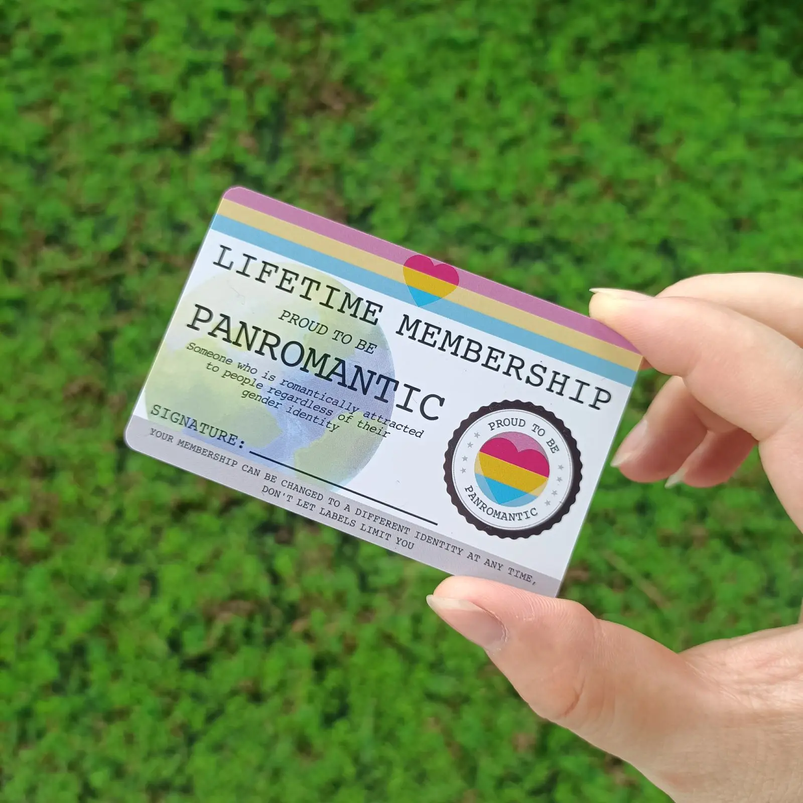 

Панромантические ЛГБТ + удостоверения личности-гомосексуальные карты-пожизненная карта участника-идеальный Радужный подарок для сообщест...