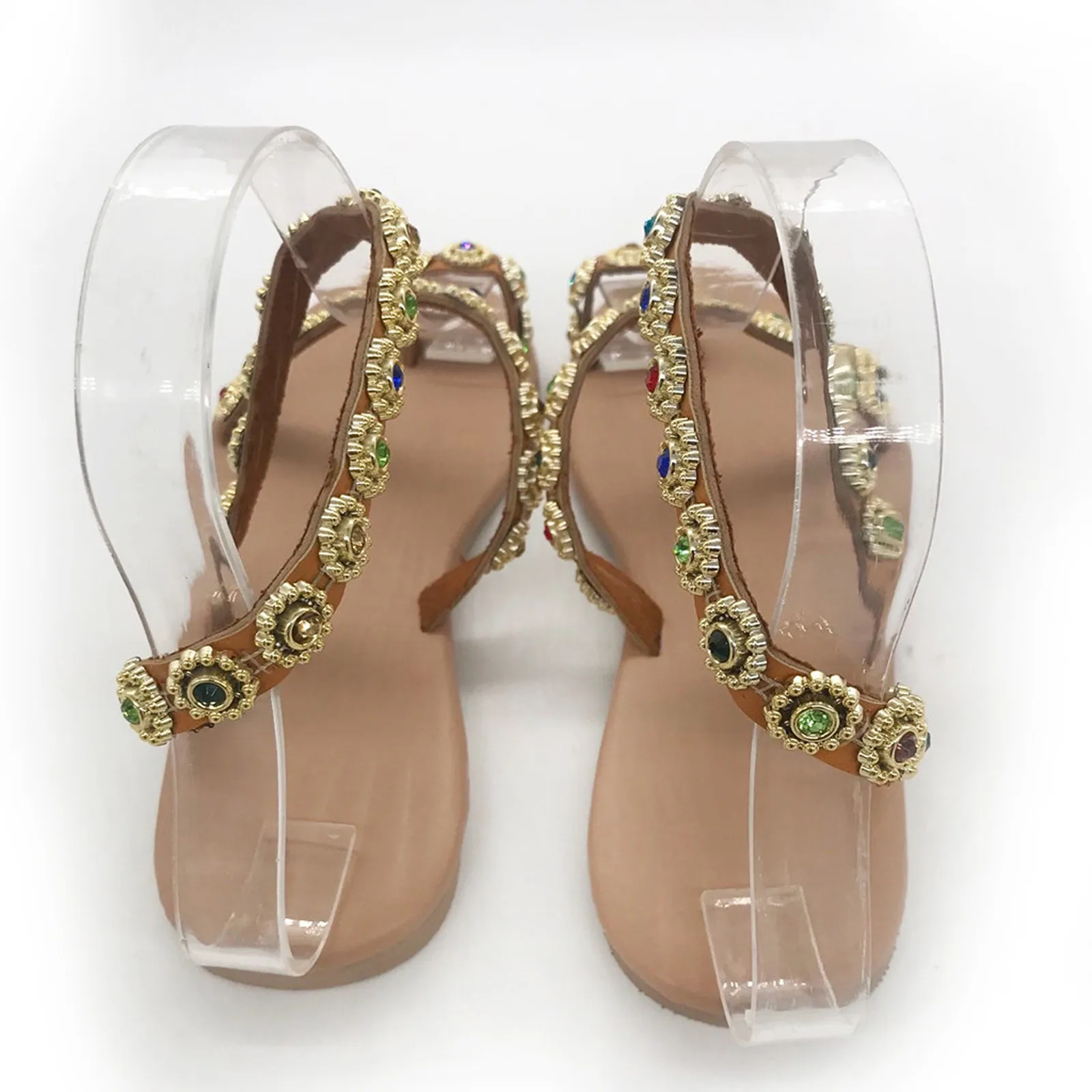 Богемные бусины искусственные пляжные сандалии 2024 летние сексуальные с ремешком