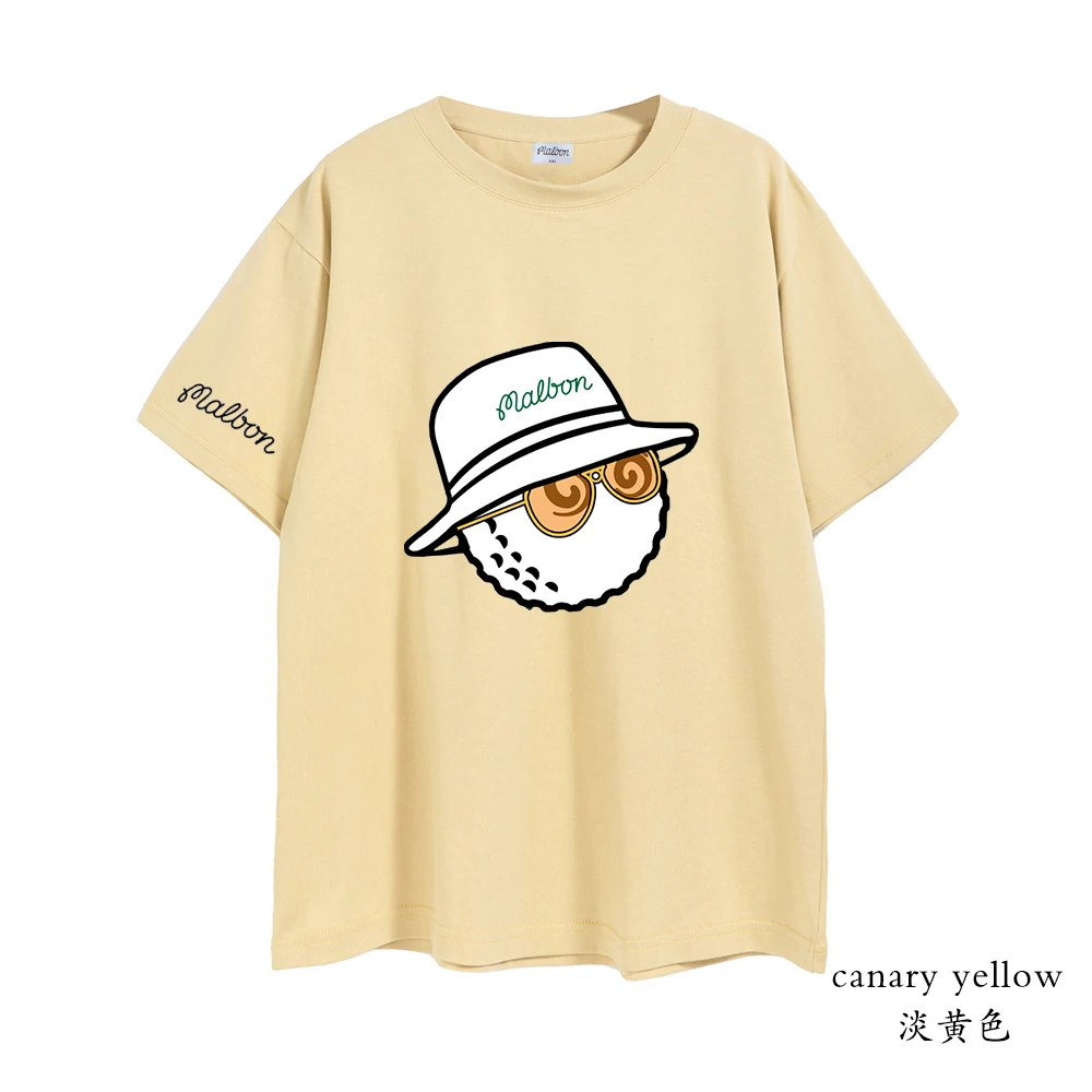 Malbon Golf T-Shirt Men Women 2023 Summer Cotton Golf Top Malbon Golf Bucket Hat Short Sleeve Fashion Couple Loose Golf Clothing