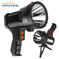 hunting friends superbright handheld led spotlight flashlight powerful searchlight usb rechargeable lantern with power bank
