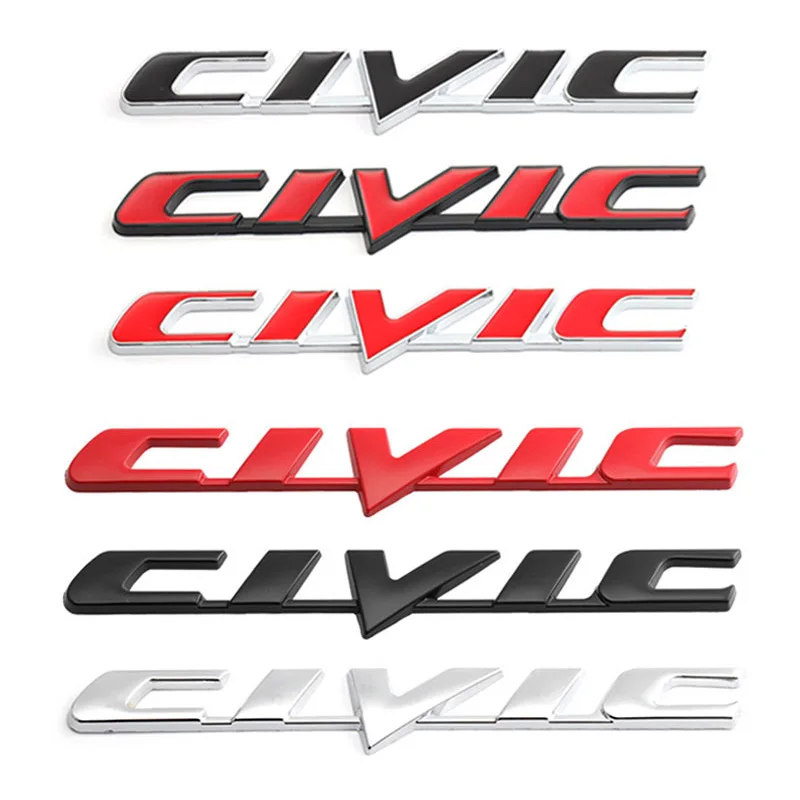 Car 3D Metal Emblem Badge Sticker for Honda Civic Rear Tail Trunk Letter Logo Stickers Decals Auto Accessories Styling |
