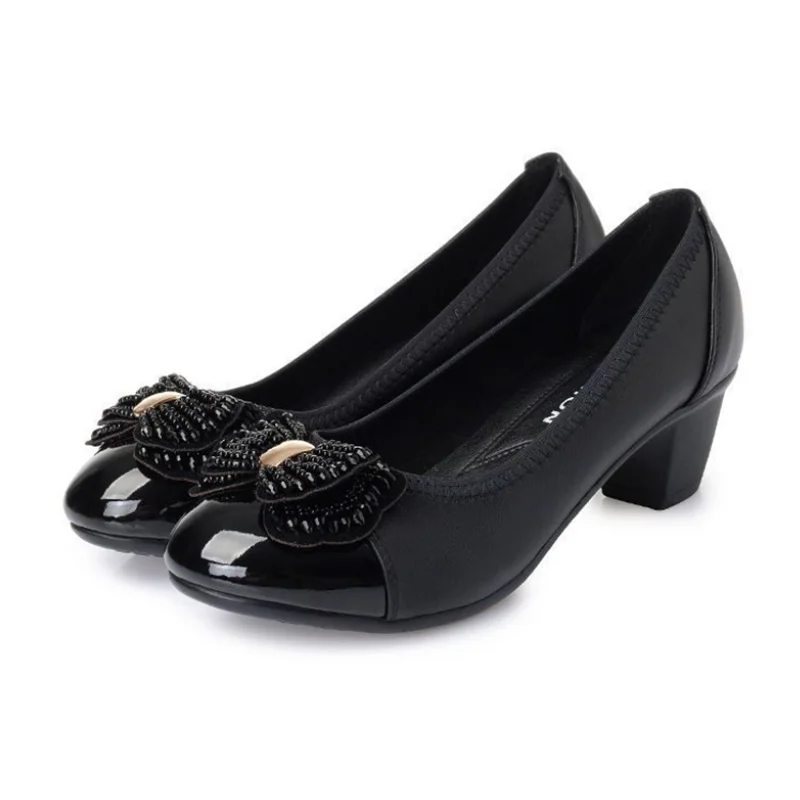 Женские Офисные Туфли-лодочки На Высоком Каблуке Черные Туфли Мэри Джейн С