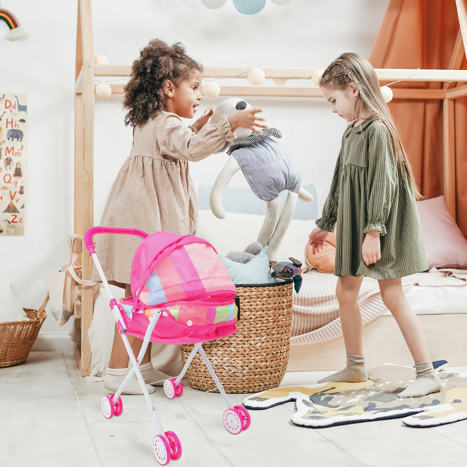 Украшения для дома в коляске маленькая коляска детская игрушка кукол подвижная