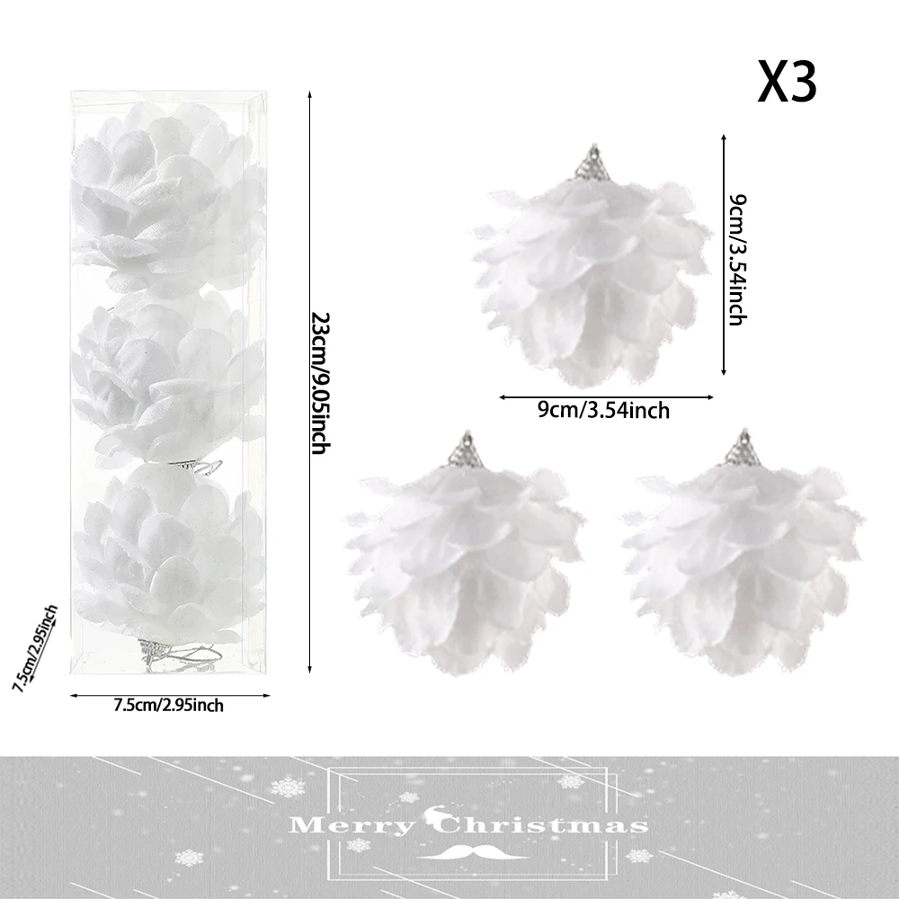 

Елочные украшения BALONAR, белые шары, 3 шт.