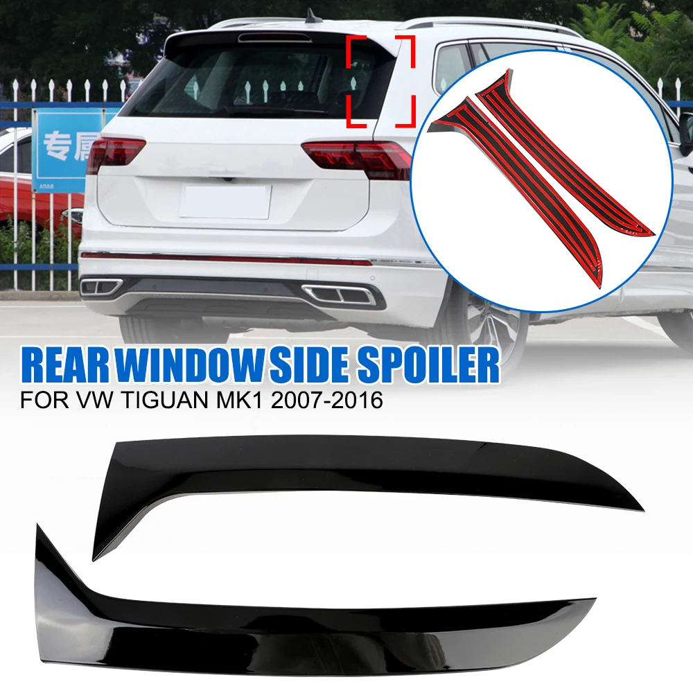

Сплиттер канавок для VW Tiguan MK1 2007 2008 2009 2010 2011 2012-2016 2 шт. задний боковой спойлер утка глянцевые черные автомобильные запчасти