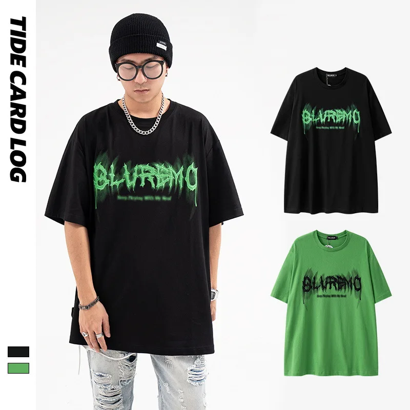 

High Street American Style Y2k Trendy T Shirt Spring Digital Printing Daily Letter Casual Summer T Shirts Anime New Arrival