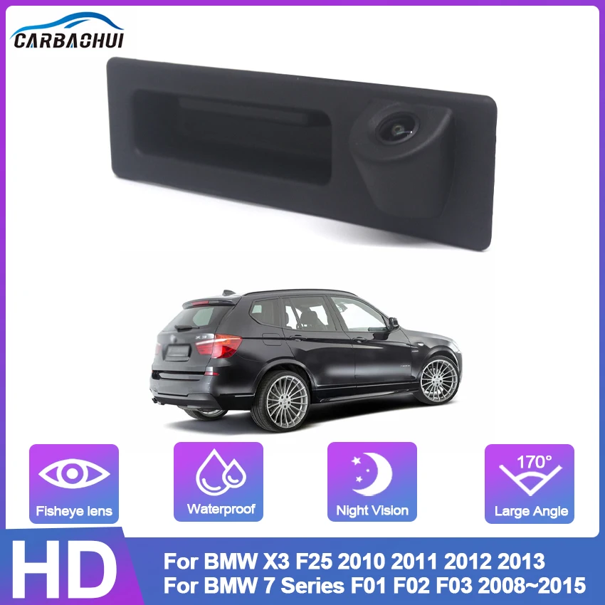 Камера заднего вида с ручкой багажника CCD HD для BMW X3 F25 7 серии F01 F02 F03 2008 ~ 2015