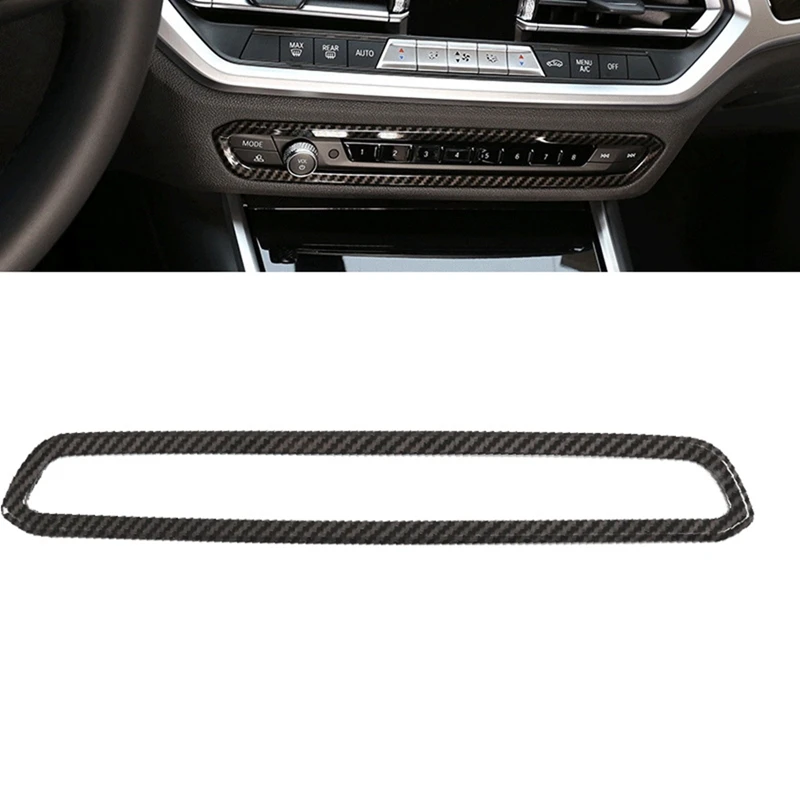 

Car Carbon Fiber Center Console Volume Adjustment Frame Cover Trim Decoration Sticker For-BMW Z4 G29 2019 2020 2021 2022