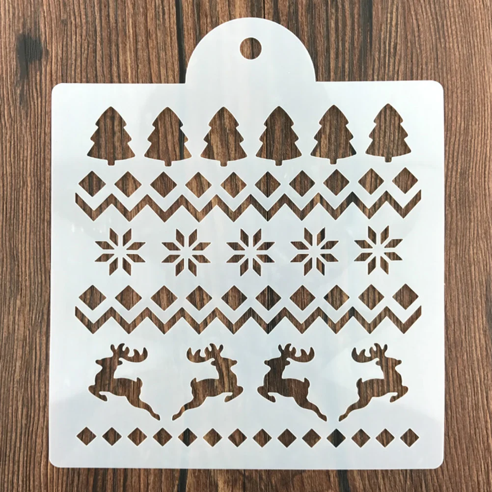 

12 Christmas Cake DIY Cake Elk Printing Cake Spray Stencil Cake Template for Store Manual Room Home