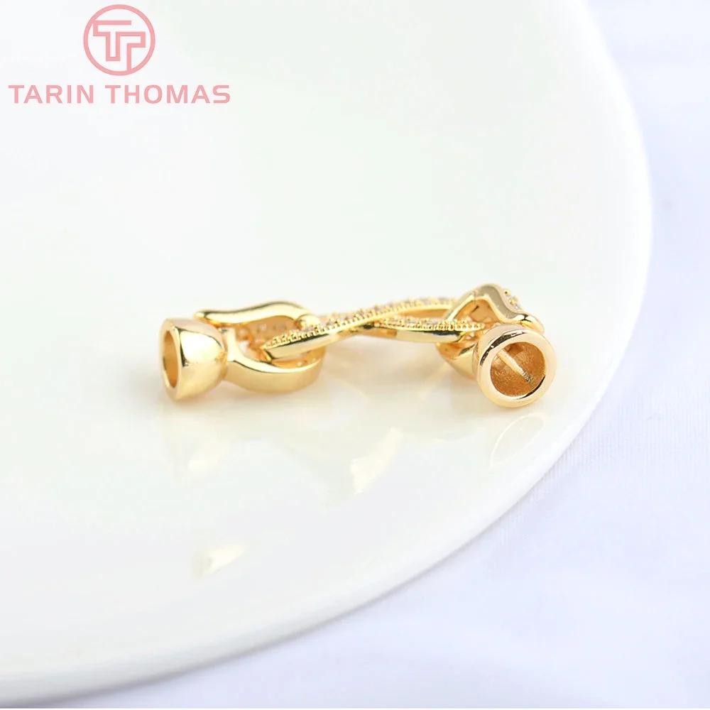 (5064) 4 шт. 10x40 мм 24 К золотого цвета латунь с цирконом браслет ожерелье разъем