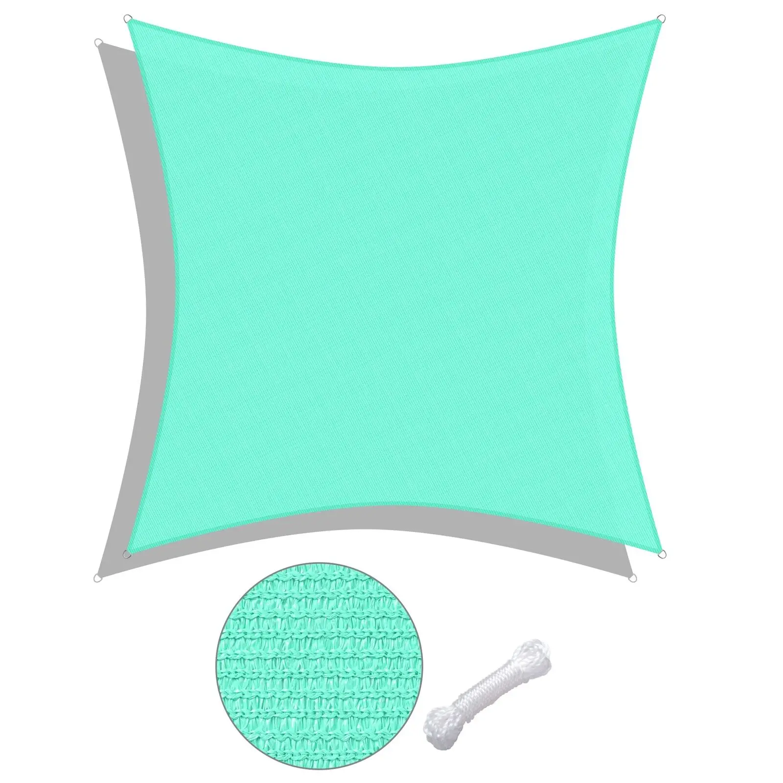 

18'x18' Decorative & Effective Square Sun Shade Sail UV Protection Turquoise