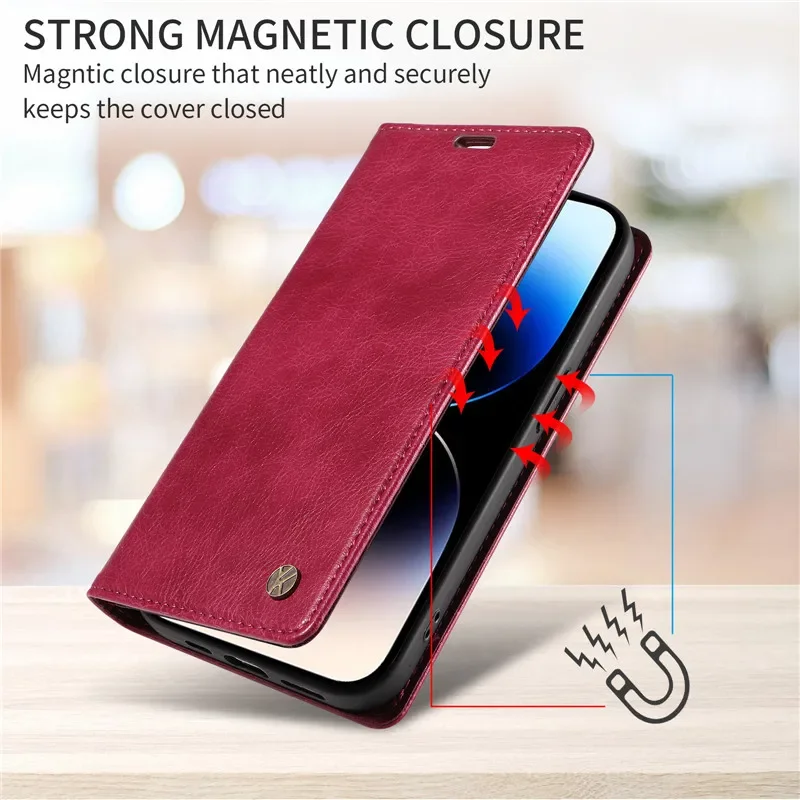 Фото Кожаный чехол-бумажник с магнитной откидной крышкой для OPPO Realme C61 C63 C65 4G C67 5G C53 C51 C55 RealmeC61, противоударный чехол-подставка для телефона №3