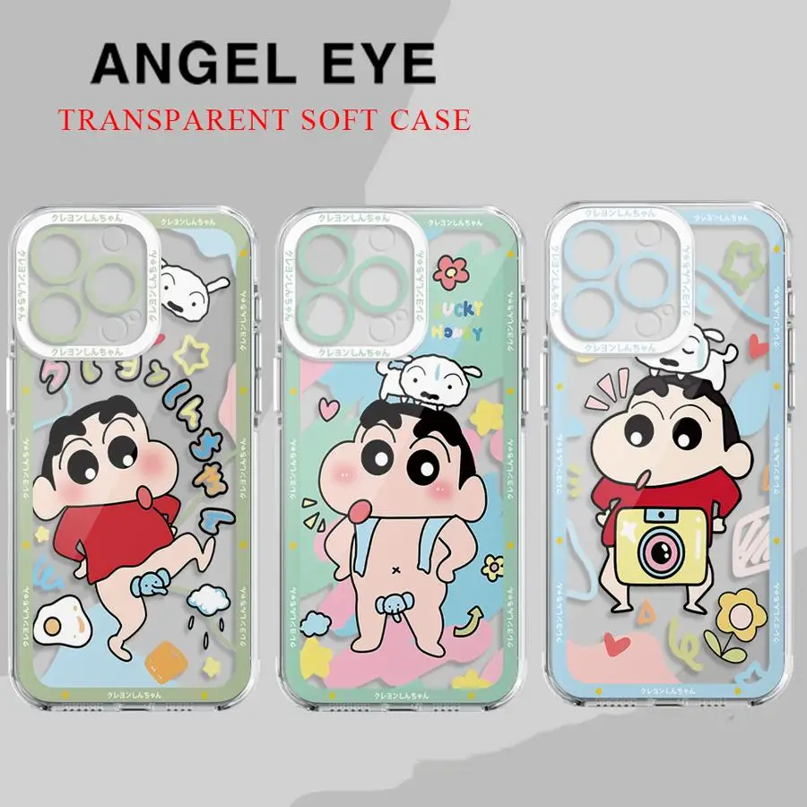 Японский C-Crayon аниме ShinchanS чехол для телефона iPhone 16 15 Plus 12 Pro SE 7 8 13 Mini XS Max 14 XR 11