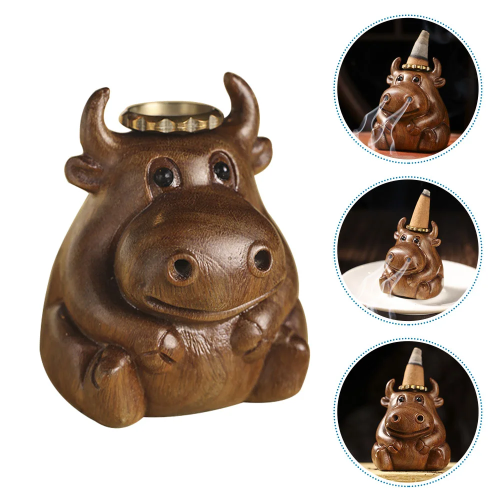 

Burner Holder Backflow Cone Figures Animal Catcher Stick Ash Chinese Yoga Zen Meditationwooden Holders Waterfall Censer Cattle