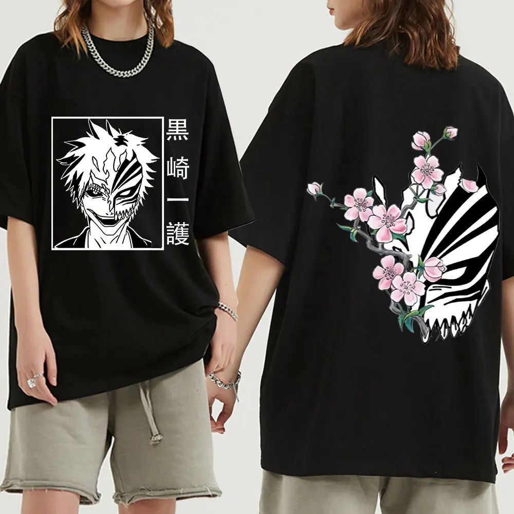 

Hot Japanese Anime Bleach T Shirt Men Kawaii Kurosaki Ichigo Graphic Tees Funny Harajuku Cartoon T-shirts Male Streetwear Tops
