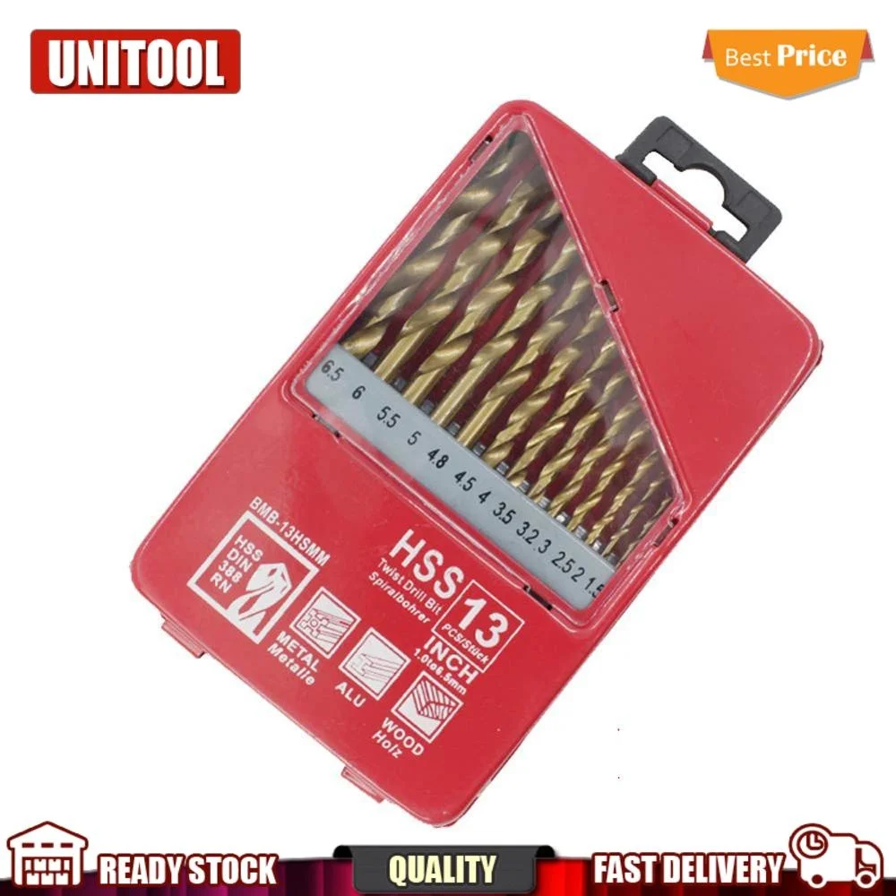 Twist-Drill-Bit-Set Металлообработка Деревообработка круглый титановый Хвостовик с