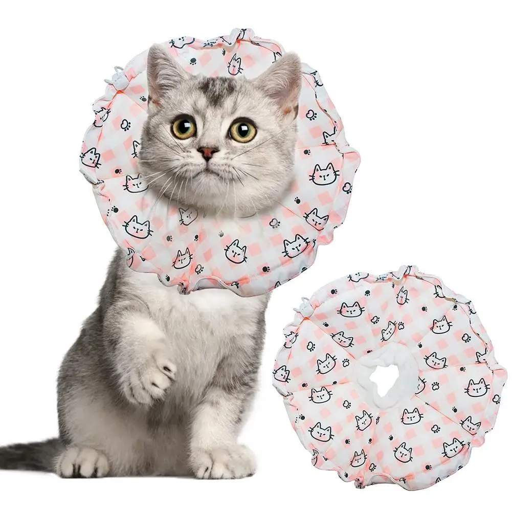 

Pet Elizabethan Neck Cone Collar Adjustable Waterproof Anti-licking Anti-bite Recovery Collar After Surgery For Kittens