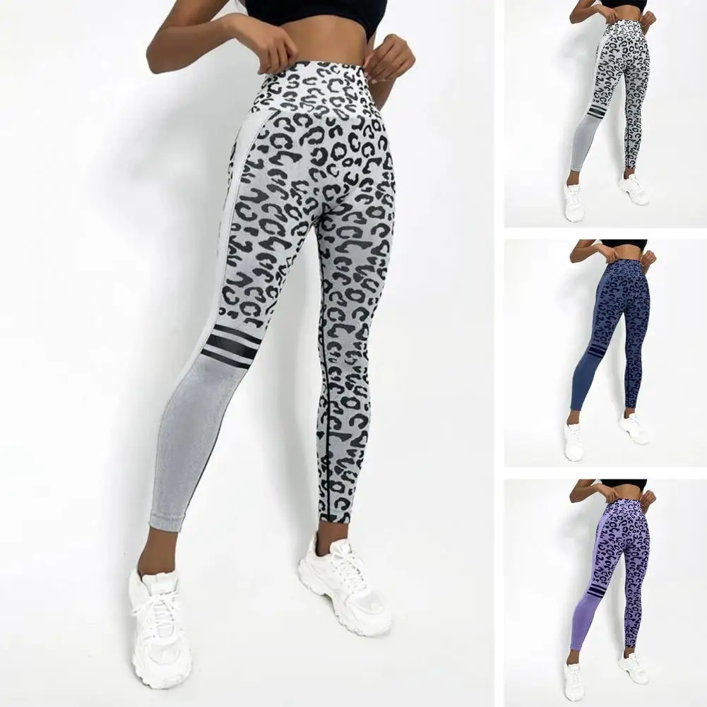 

Женские леопардовые Бесшовные штаны для йоги с завышенной талией, подтягивающие бедра, медовые, персиковые, костюмы для бега, спортивные брюки