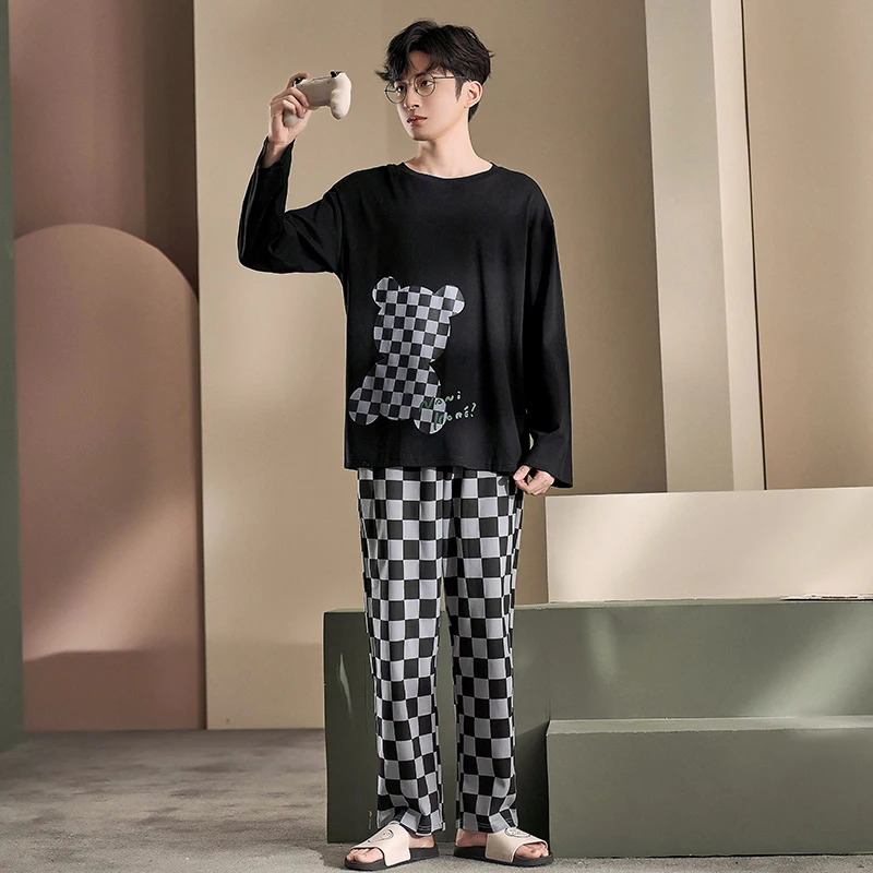 QUHENG Couple Pajamas Warm Sleepwear Pajamas for Set Long Sleeved Trousers Sleep Tops Women Men Pajamas for Sleeping Nightgown