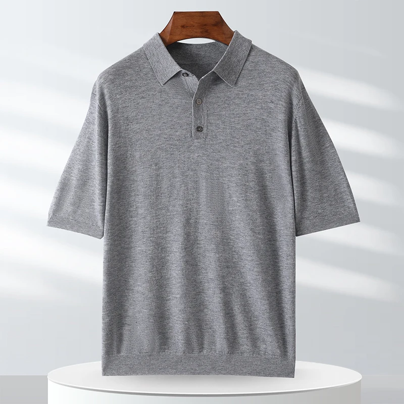 

Мужская рубашка-поло с коротким рукавом, из шерсти