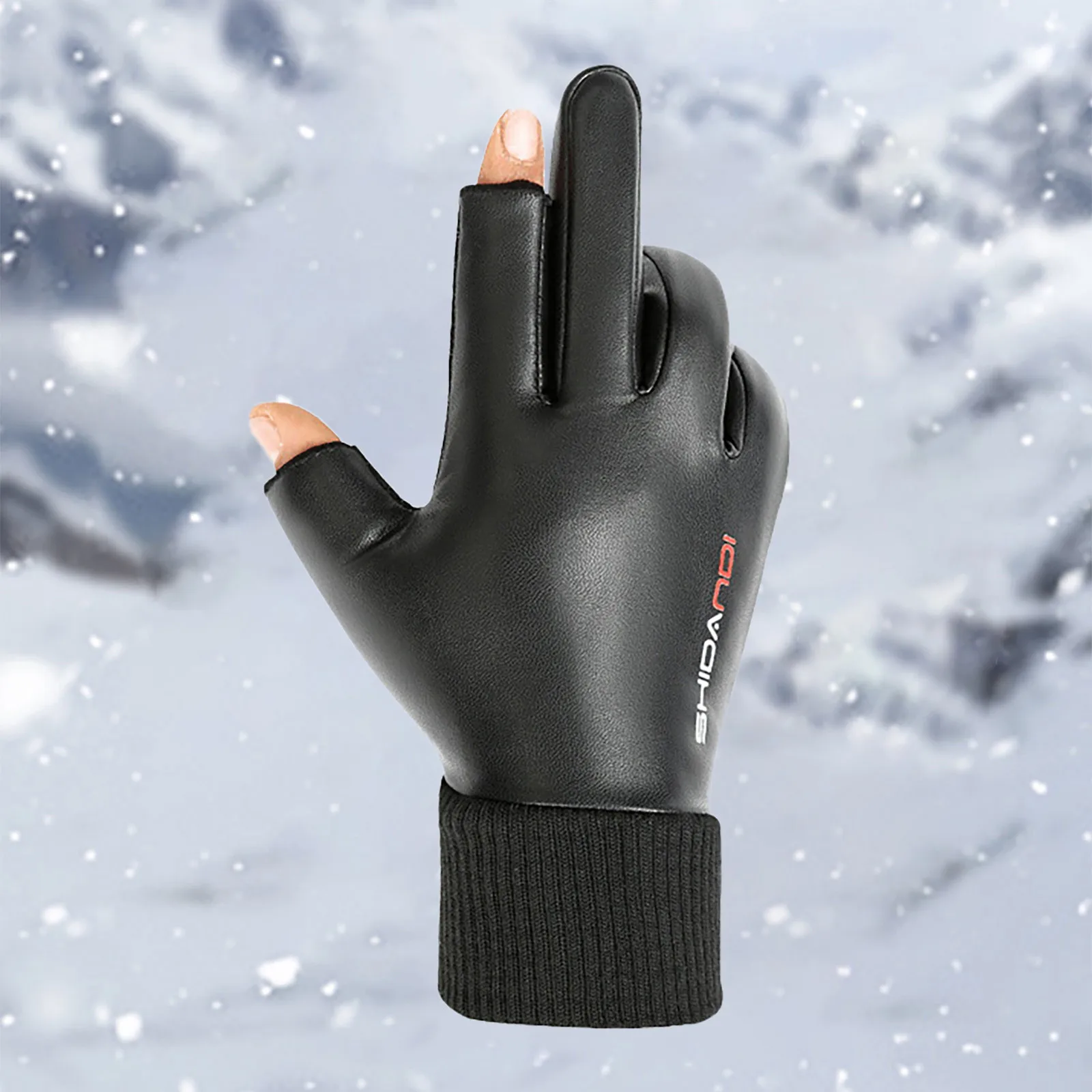 

Мужские велосипедные Перчатки для мотоциклистов зимние открытые перчатки с двумя пальцами для сенсорных экранов для улицы ветрозащитные водонепроницаемые Нескользящие перчатки новинка