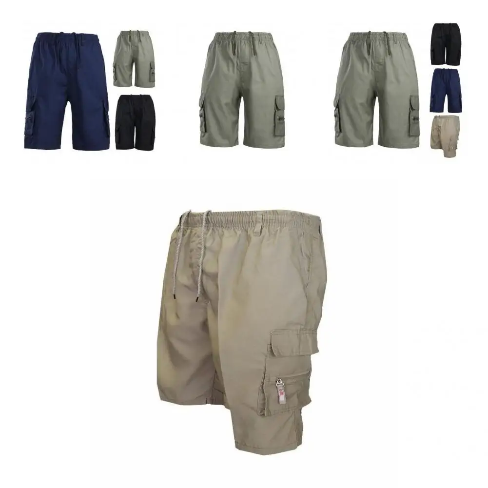 

Chic Men Trousers Loose Drawstring Knee Length Good-looking Teenager Shorts