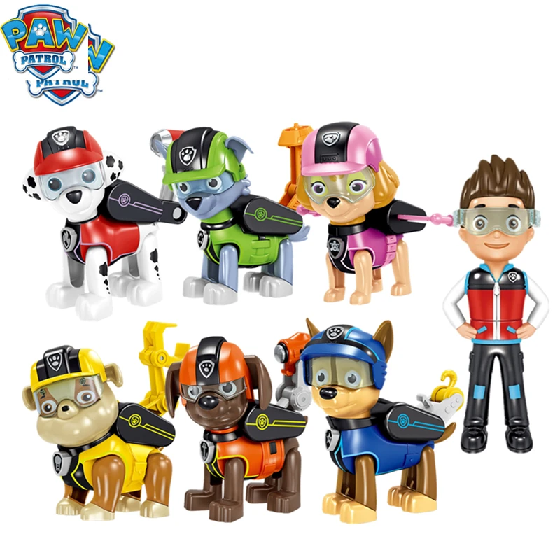 Купи 7pcs/set Paw Patrol Doll Model Anime Character Patrulla Canina Ryder Skye Action Figure Model Kid Toy Birthday Gift за 835 рублей в магазине AliExpress