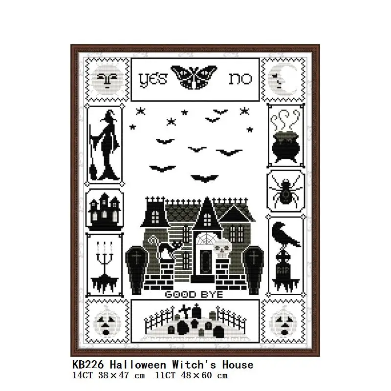 

Joy Sunday Halloween House Patterns Counted DIY 11CT 14CT Stamped DMC Cross Stitch Set Embroidery Kits Needlework Home Deco Gift