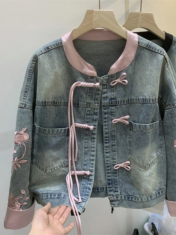 Джинсовое пальто Design Sense женское весенне-осеннее новое маленькое национальное