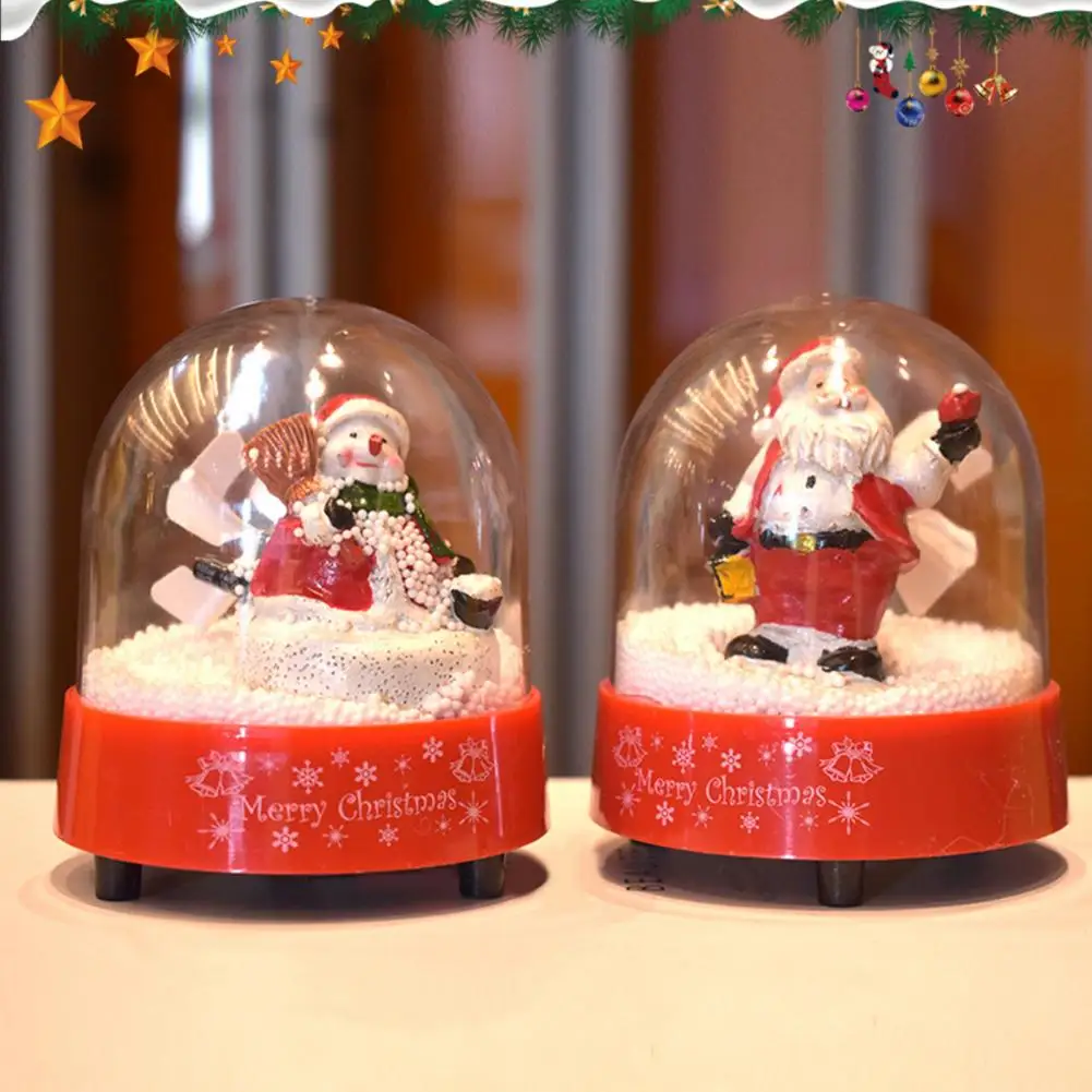 Musical Snow Globe Desktop Christmas Box Faux Crystal Ball Party Favor | Pendant &amp Drop Ornaments