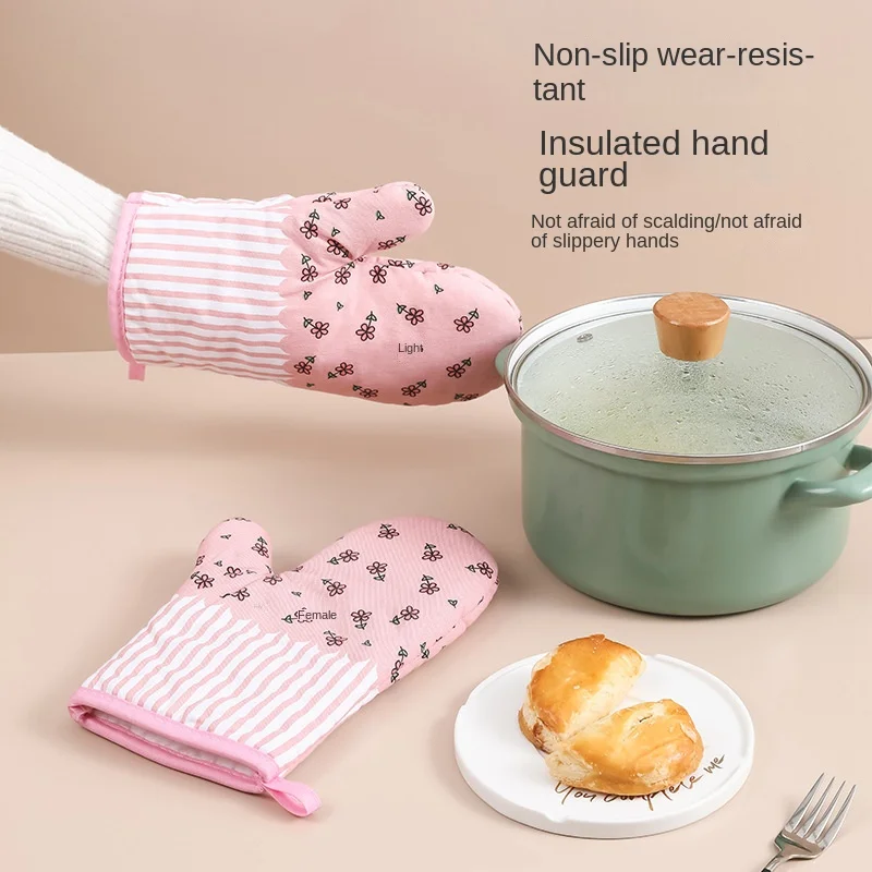 

storage bag[Futurism] New Microwave Oven Heat Insulation Anti-Hot Gloves Kitchen Special Thickened Non-Slip Gloves Heatproof Bak