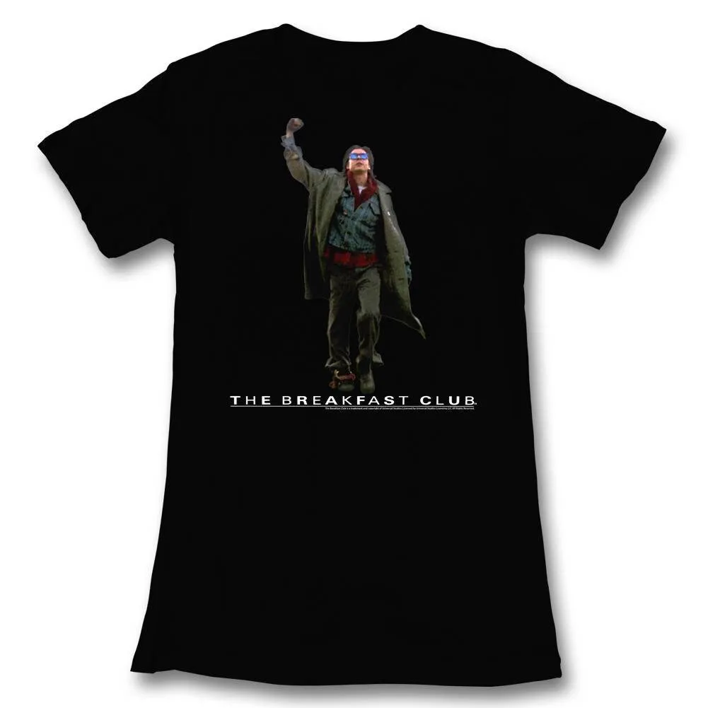 Черная Женская футболка для завтрака клуба кулак насос вырез