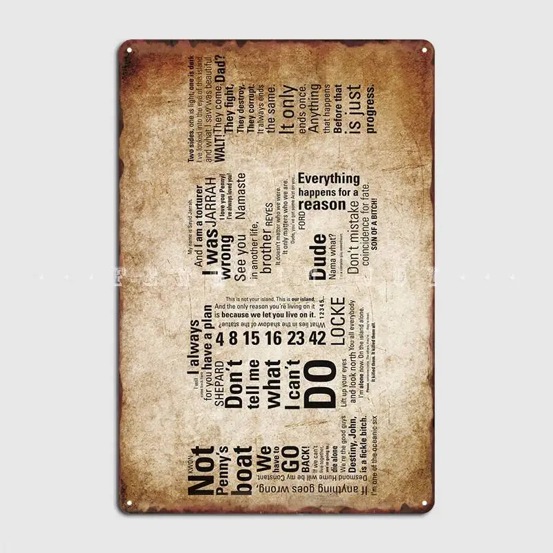

Lost Poster Metal Plaque Cave Pub Decoration Wall Decor Cinema Living Room Tin Sign Posters