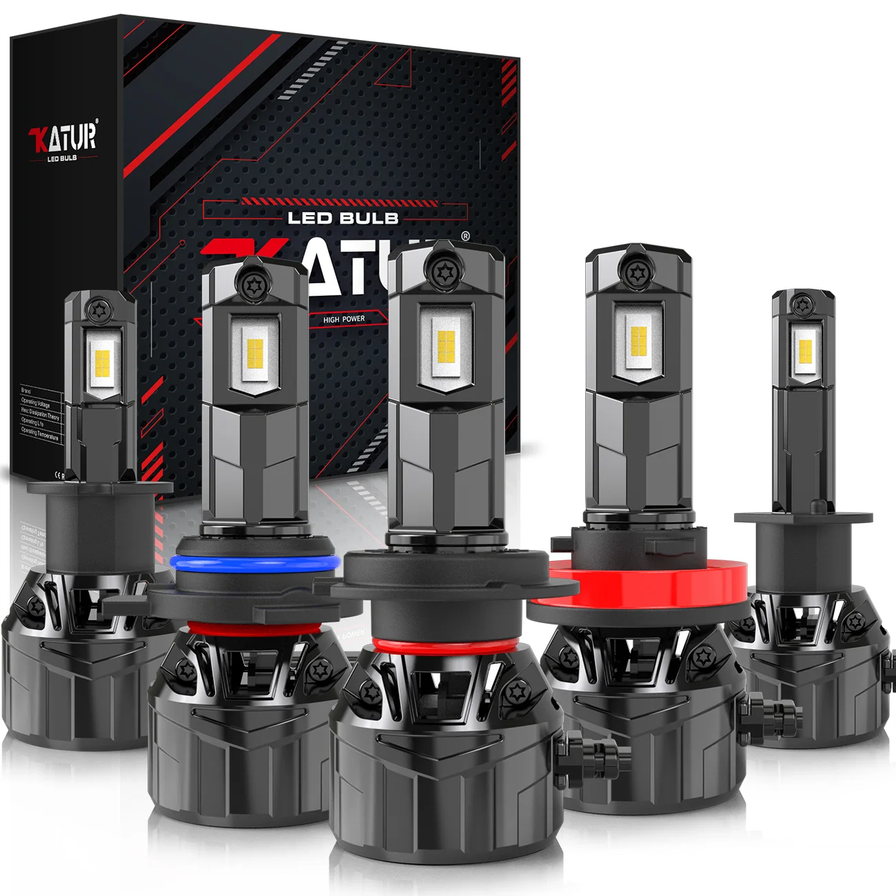 

Светодиодные Лампы Katur 2x 40000Лм CANBUS Для Фар Автомобиля, 9005 HB3 9012 HIR2 9006 6000K 120W Turbo H11 H8 H9 H7