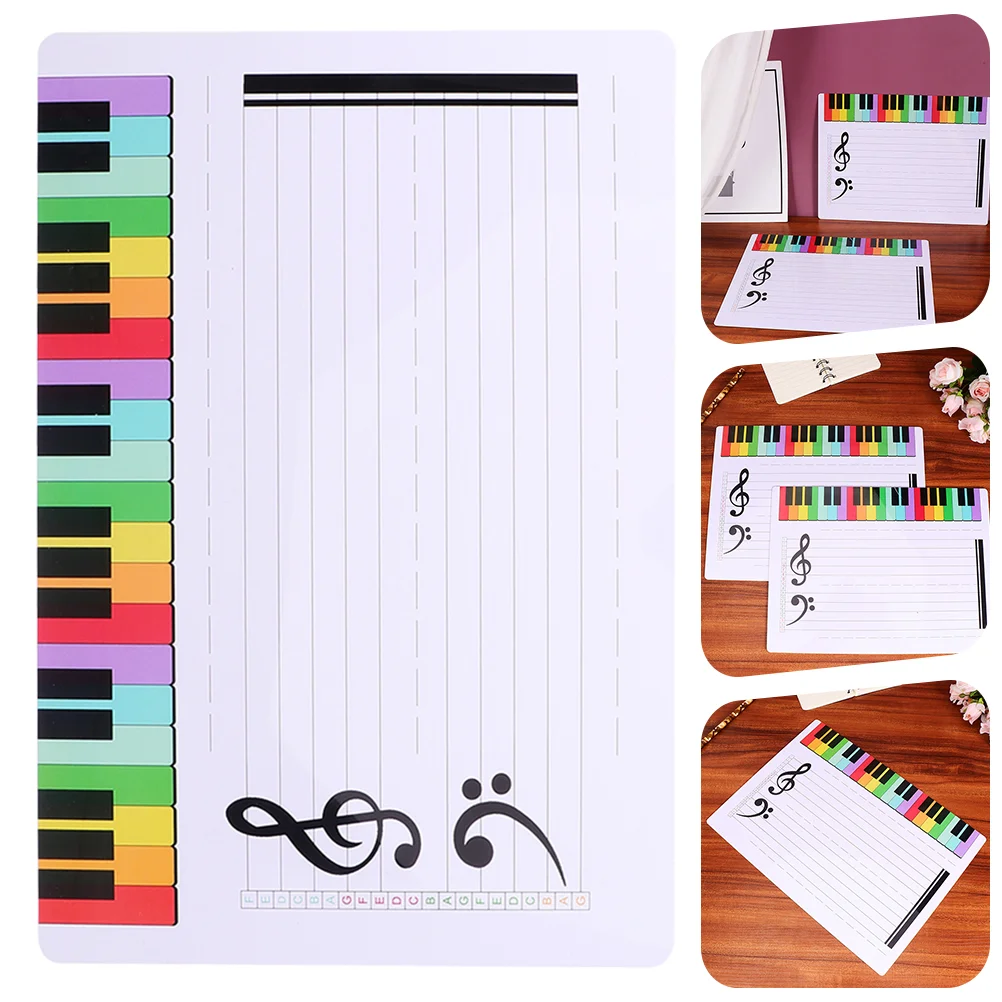 

Exercise Board Desk White Musical Erasable Teaching Whiteboard Keyboard Writable Staff Card Plastic Music Writable Staff Cards
