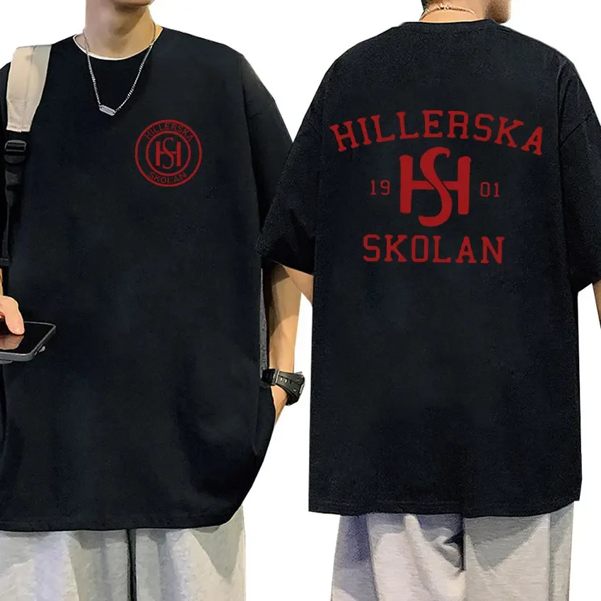 Футболка Young Royals Hillerska Skolan новинка 2024 Мужская модная Ретро футболка оверсайз из