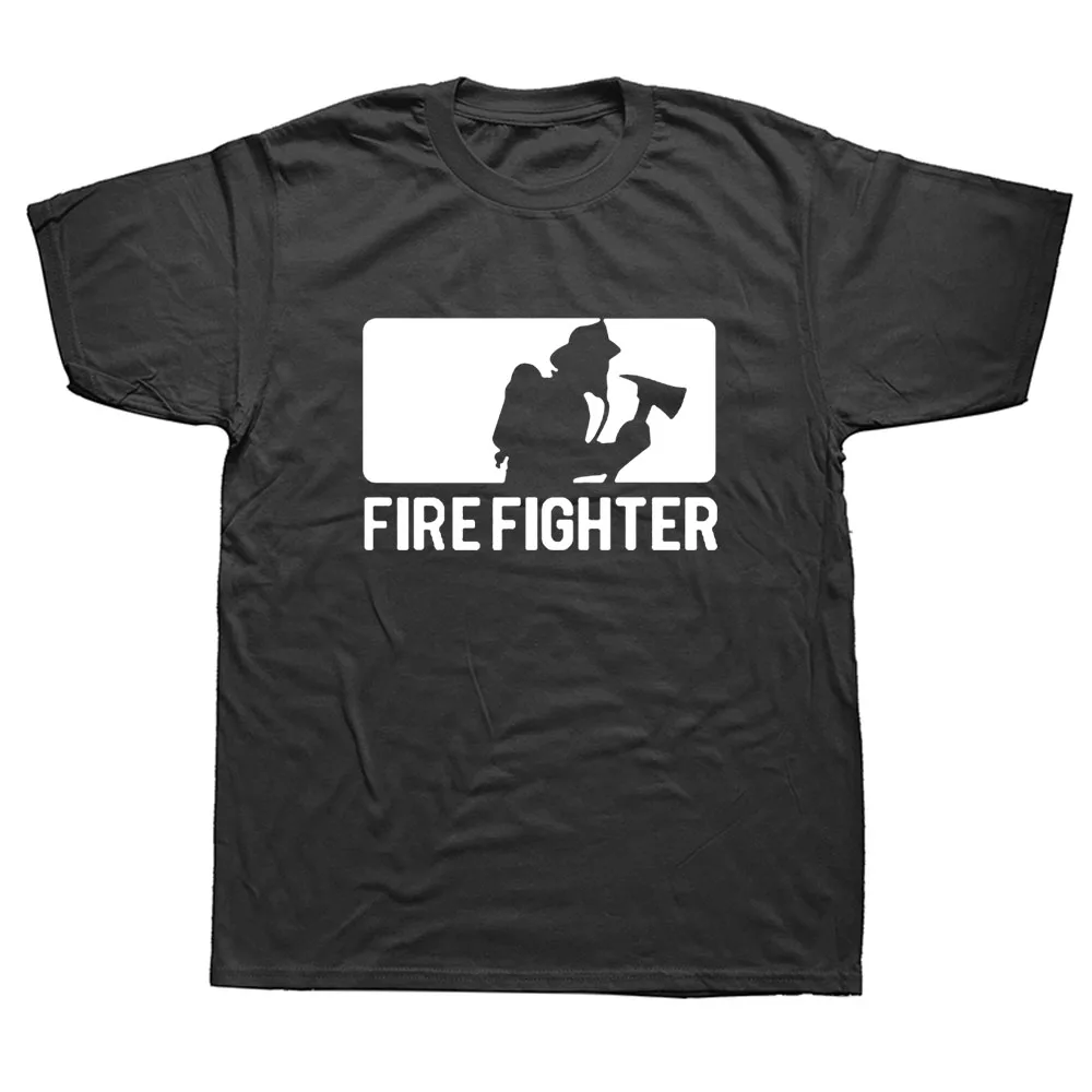 

Firefighter Gift T-Shirt for Men Fireman Summer Short Sleeve O Neck Cotton Humor T Shirt Man Clothing Camisetas Funny Tshirt